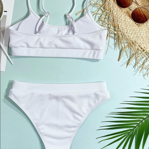 NWT Shein white ribbed bikini set - Picture 4 of 4
